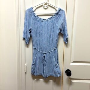 Veronica M - Navy and White Striped Romper - XS